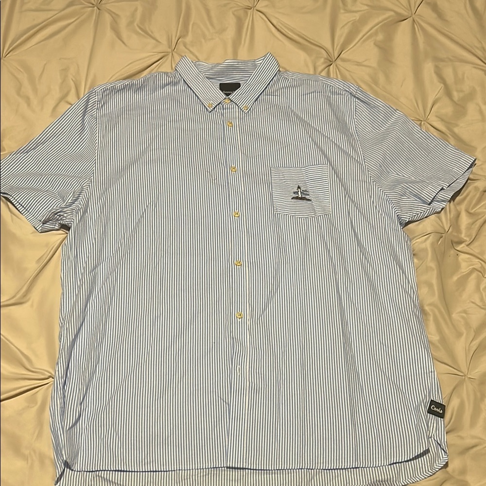 Barney Cools Men's Blue Striped Shirt